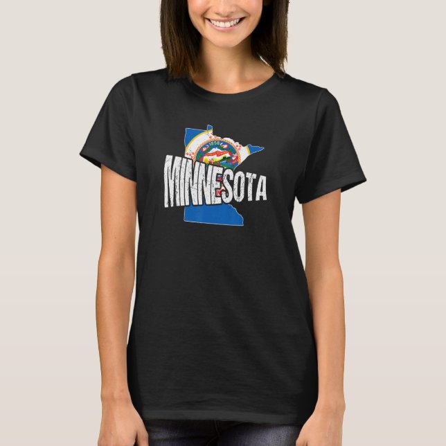 Distressed Minnesota T Shirt (Framsida)