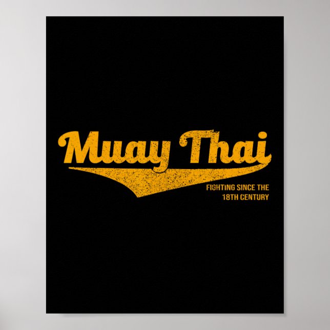 Distressed Muay Thai Kickboxning, Mma, Bjj, Thaila Poster (Framsidan)