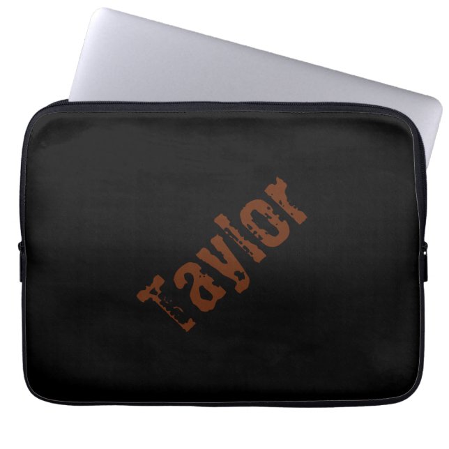 Distressed Name-surfplattshölje (Svart & Rost) Laptop Fodral (Framsidan)