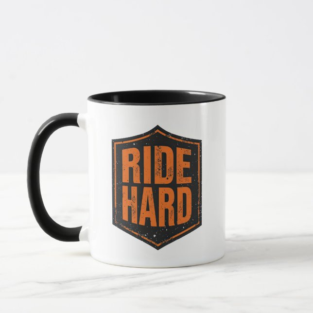 Distressed Orange "Ride Hard" -lapp Mugg (Vänster)