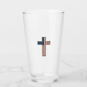Distressed Patriotisk Kors Vektor Design_1 Glaskopp
