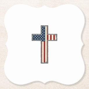 Distressed Patriotisk Kors Vektor Design_1 Underlägg Papper