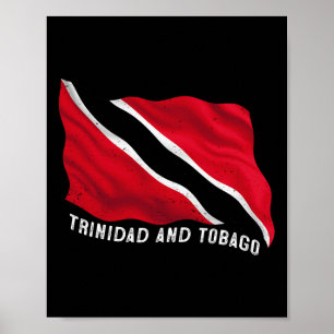 Distressed Patriotisk Trinidad och Togo Flagga Tri Poster