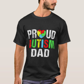 Distressed Proud Autism Dad He Family T Shirt