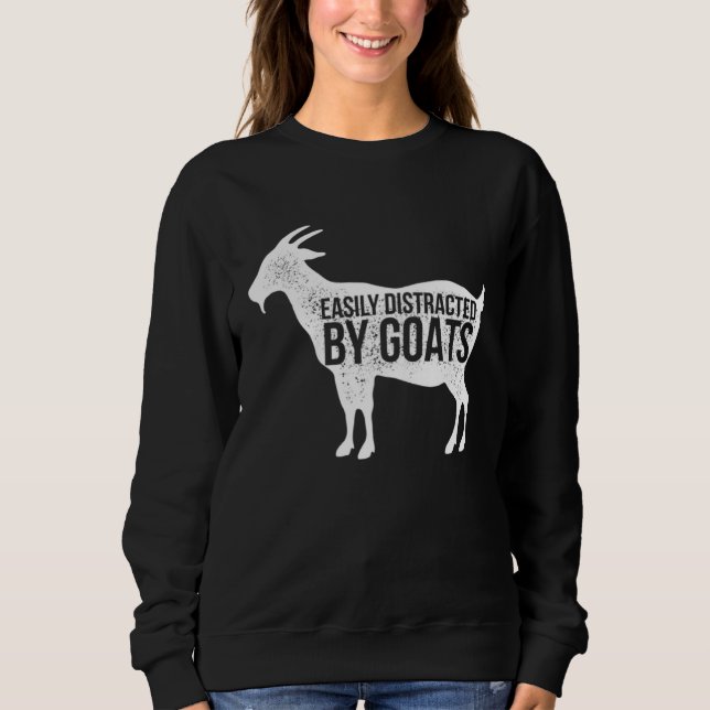 Distressed Quote Easily Distracted Retro Goats T Shirt (Framsida)
