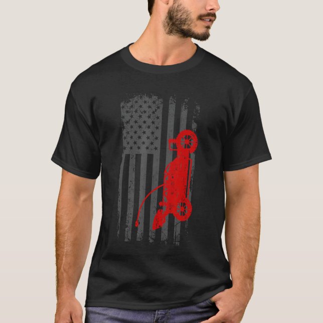 Distressed RC Car American Flag Racing Racers retr T Shirt (Framsida)