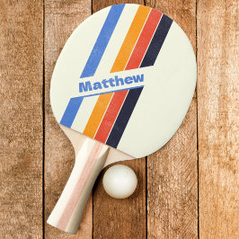 Distressed Retro fem randig med namn Pingisracket