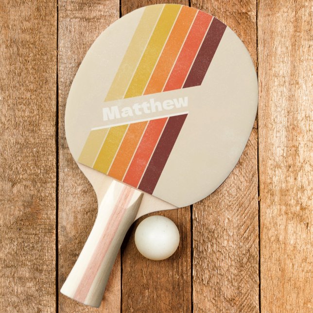 Distressed Retro Randig med namn Pingisracket (Skapare uppladdad)