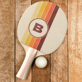 Distressed Retro Randig Mörk med Initialer Pingisracket
