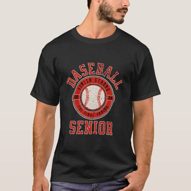 Distressed Senior Baseball Mom Baseball Senior 202 T Shirt (Framsida)