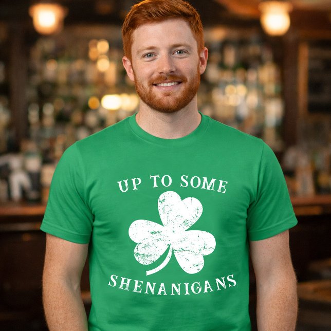 Distressed Shamrock Shenanigans St Patrick's Day T Shirt (Distressed Shamrock Shenanigans St Patrick's Day T-Shirt)