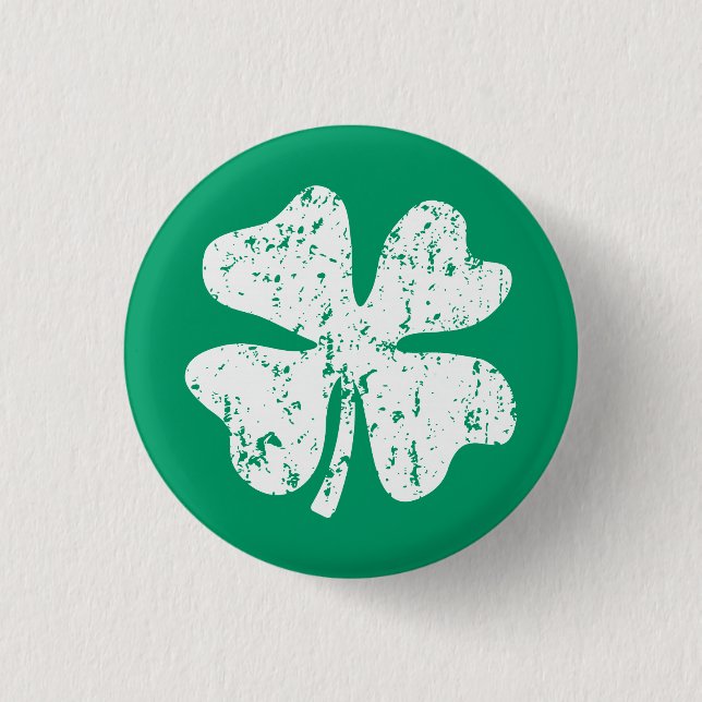 Distressed shamrock St Patricks Day Pin Buttons Knapp (Framsida)