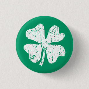 Distressed shamrock St Patricks Day Pin Buttons Knapp