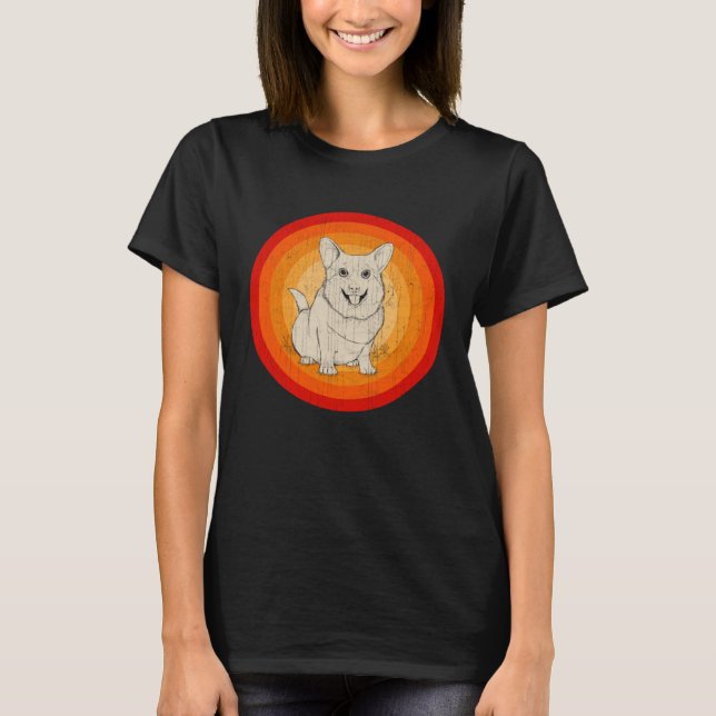 Distressed Shiba Inu Dog  Retro Style T Shirt (Framsida)