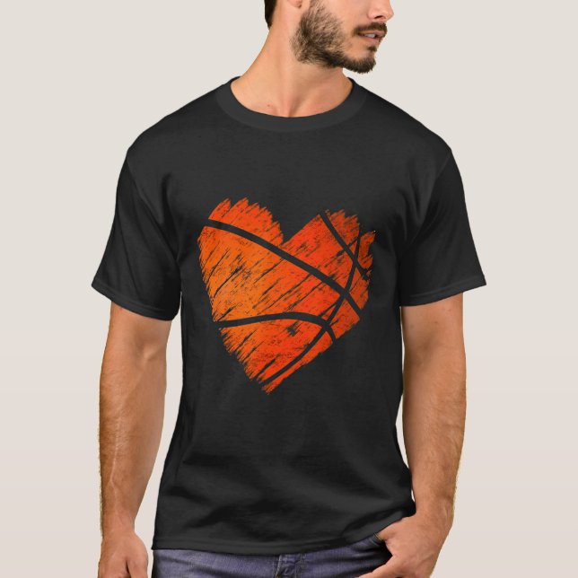 Distressed Sketll Hjarta  T Shirt (Framsida)