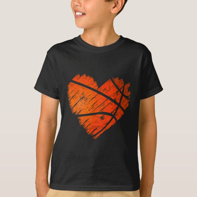Distressed Sketll Hjarta  T Shirt (Framsida)