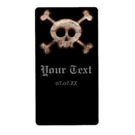 Distressed Skull Bones Halloween-fest Etikett för Fraktsedel