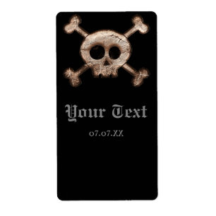 Distressed Skull Bones Halloween-festetikett för v Fraktsedel