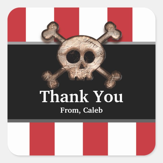 Distressed Skull Bones Piratfest Dekal Etiketter (Framsida)