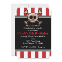 Distressed Skull & Bones Sjörövare Röd Inbjudan