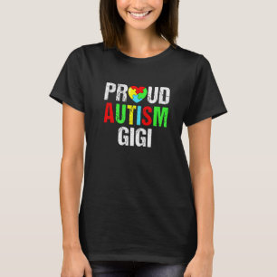 Distressed Stolt Autism Gigi Hjärta Familj Matchan T Shirt
