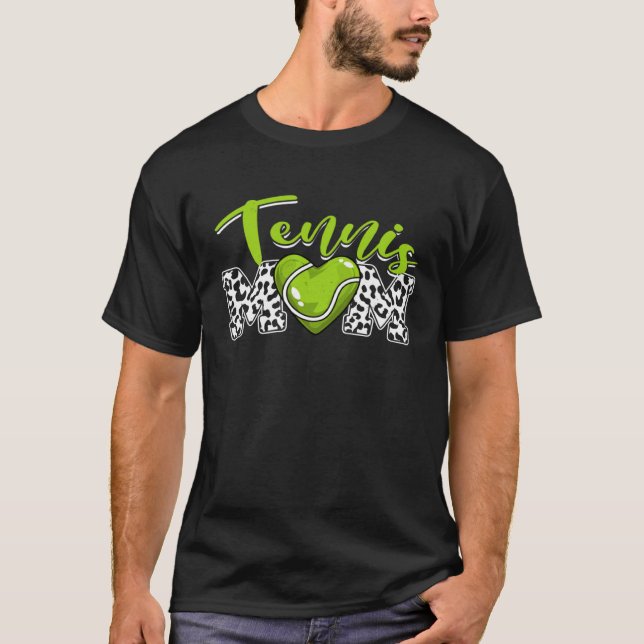 Distressed Tennis Heart Tennis Mom Mother s Day T Shirt (Framsida)