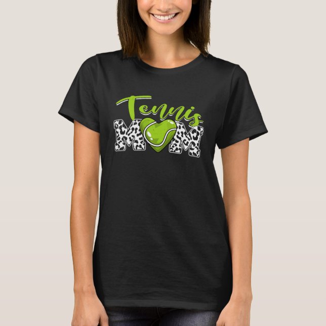 Distressed Tennis Heart Tennis Mom Mother s Day T Shirt (Framsida)