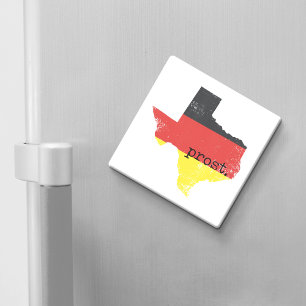 Distressed Texas tyska flagga Prost Magnet
