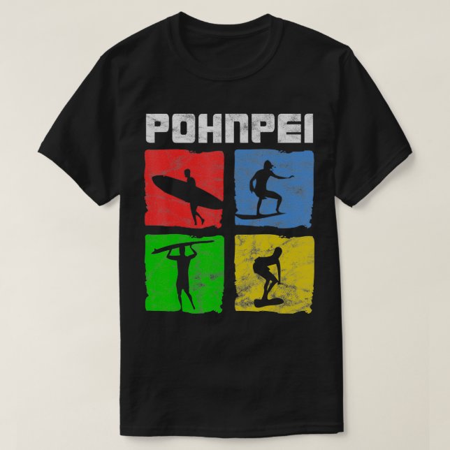 DISTRESSED Vacker Pass Pohnpei Surfing T Shirt (Design framsida)