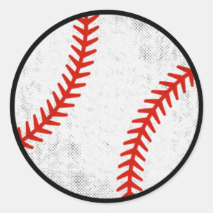 Distressed Vintage Baseball Grafisk Design Runt Klistermärke