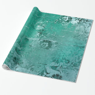 Distressed Vintage Blommig Damask Presentpapper
