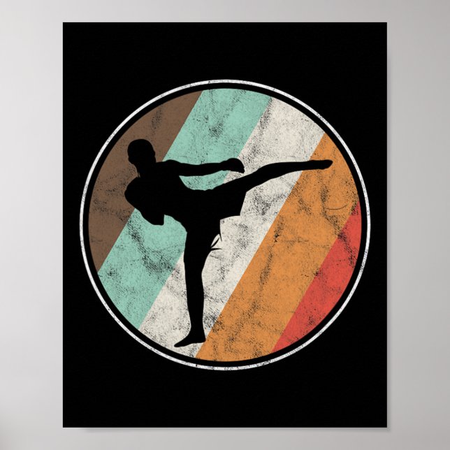 Distressed Vintage Kickboxning Muay Thai  Poster (Framsidan)