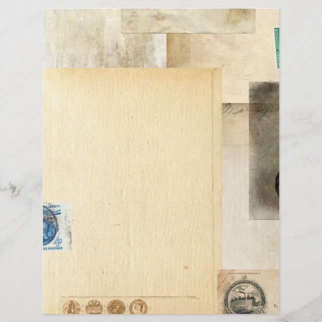 Distressed Vintage Post Journal Scrapbookpapper (Framsida)