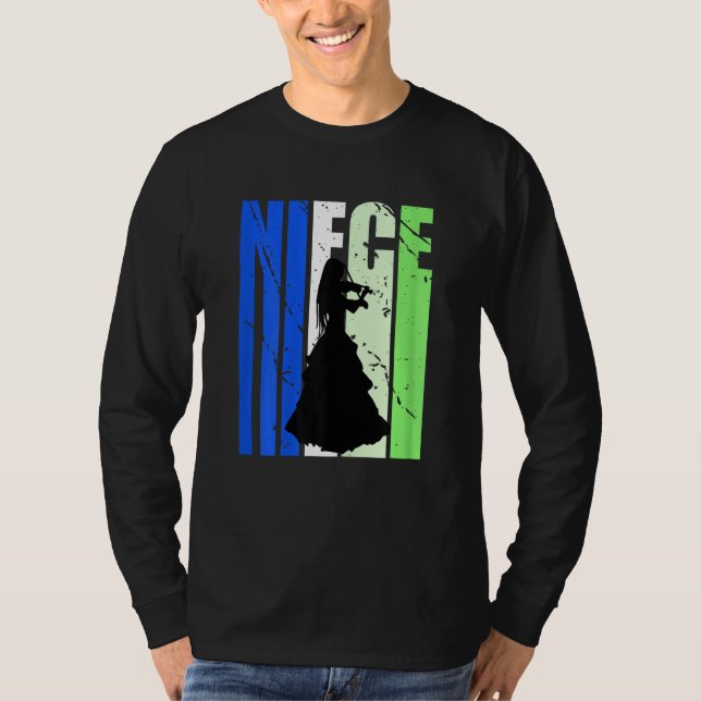 Distressed Violin Niece Of Violinist Loves To Viol T Shirt (Framsida)