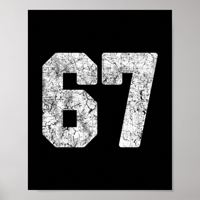 Distressed White Number 67 Jersey Player Uniform # Poster (Framsidan)