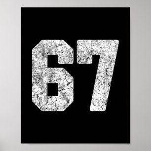 Distressed White Siffra 67 Jersey Spelaruniform # Poster