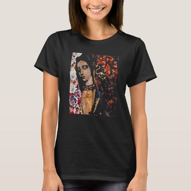 Distresses Bong Bones Guadalupana Roseate Aztec Ea T Shirt (Framsida)