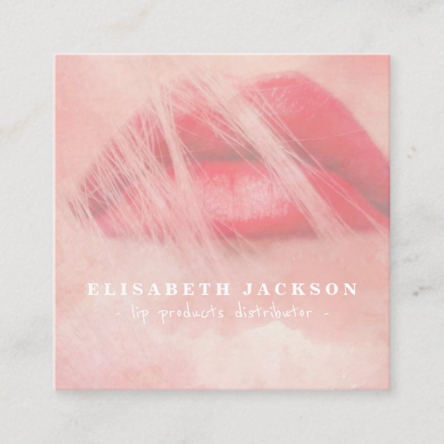 Distributör för  rosa av vattenfärgsplast fyrkantigt visitkort (Framsida)