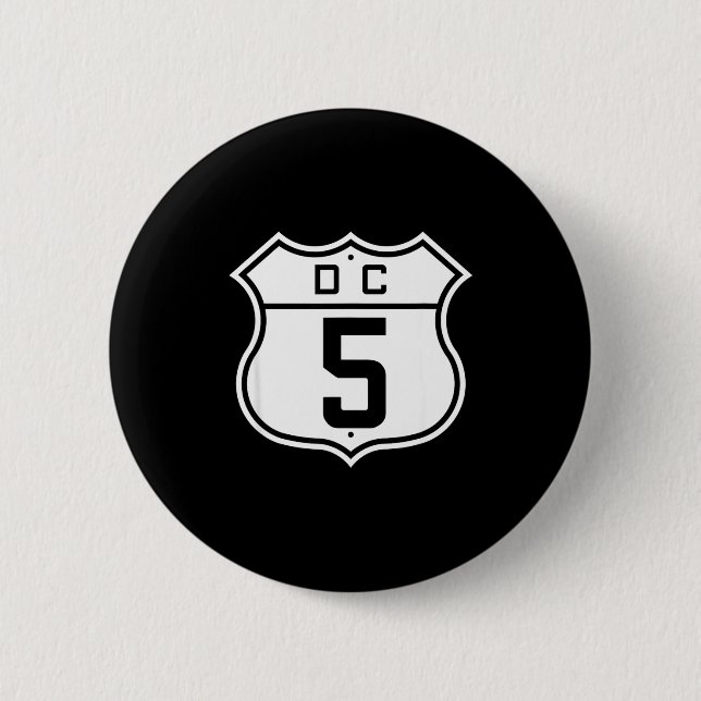 District Of Columbia Highway 5 Skylt Dc-5 Statlig  Knapp (Framsida)