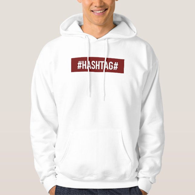 DistrictOne Blanc Homme "#HASHTAG#" Hoodie (Framsida)