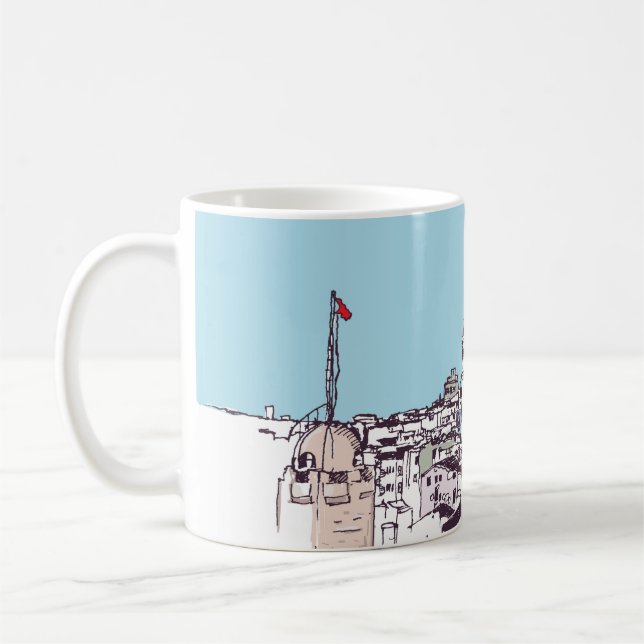 distriktet Galata Torn och Galata Beyoglu Istanb Kaffemugg (Vänster)