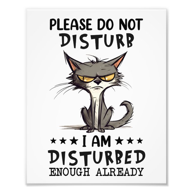 Disturb Cat Sarcasm Funny Fototryck (Framsidan)