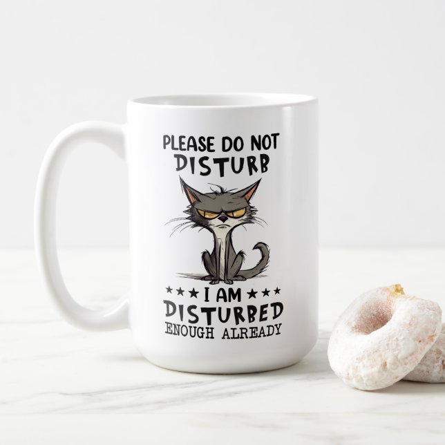 Disturb Cat Sarcasm Funny Kaffemugg (Med munk)