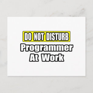 Disturb inte.Programmer på jobbet Vykort