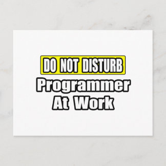 Disturb inte.Programmer på jobbet Vykort