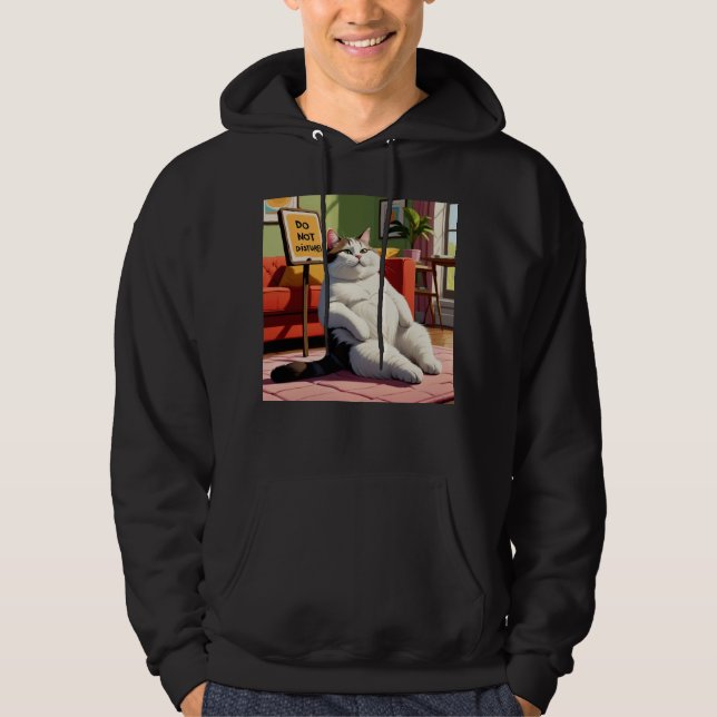 Disturb Tjock Cat Funny Hoodie (Framsida)