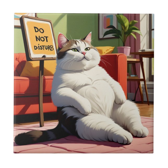 Disturb Tjock Cat Funny Kakelplatta (Framsidan)