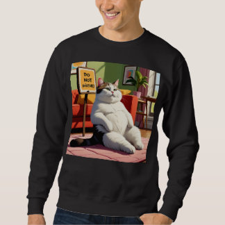 Disturb Tjock Cat Funny Lång Ärmad Tröja