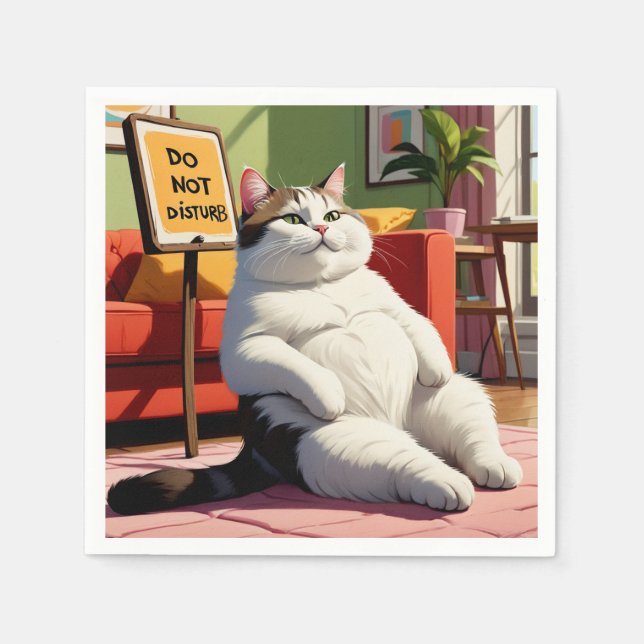 Disturb Tjock Cat Funny Pappersservett (Framsidan)