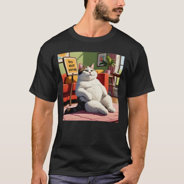 Disturb Tjock Cat Funny T Shirt (Framsida)